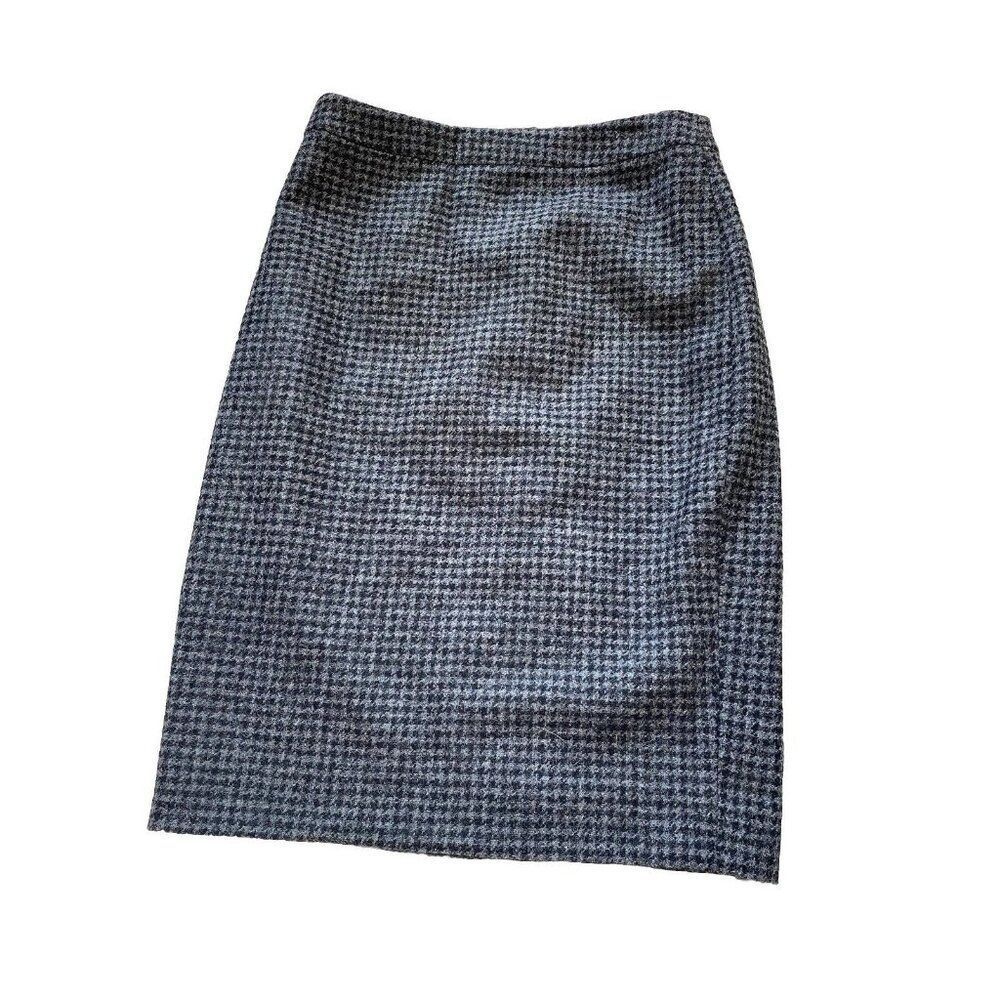 J. Crew Skirt Pencil Wool Herringbone 6 Grey Black Straight J.Crew